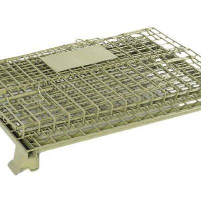 Folding and Rolling Storage Basket Locking Storage Cage Steel Mesh Cage photo-5