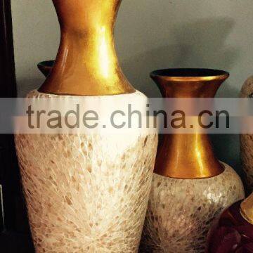 Best selling High quality MODERN gold mother of pearl inlay vase from Vietnam