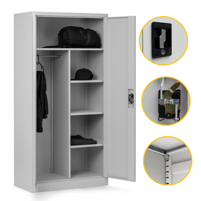 Metal Locker Steel Wardrobe Storage Cabinet photo-4