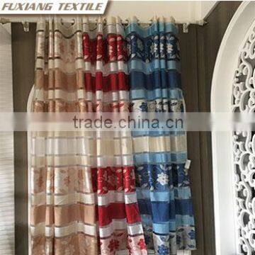 Polyester Voile Jacquard Stripe 8 Eyelets Window Blue Panels photo-4