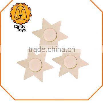 DIY Wooden Craft Tealight Holder Star Set of 3 for Kids photo-4