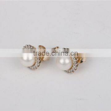 High Quality 9k Gold Fresh Wather Pearl Stud Earring for Women photo-3