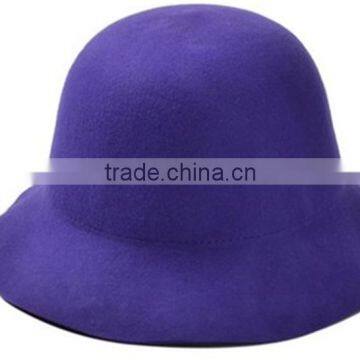 New Arrival Casual Vintage Elegant Lady Women Wide Brim Fedora Real Wool Hat