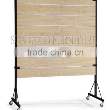 Double side slatwall display, clothing slatwall display for supermarket(SZ-WDR008)