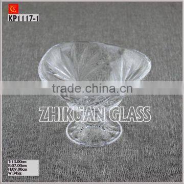 New Products In Market Glass cup/ hot sales design Hand press small rice pattern glass plate and glass bowl