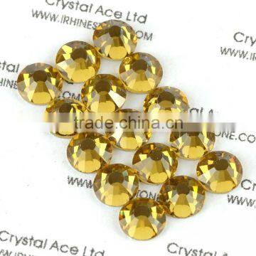 China non hot fix strass topaz colour non hotfix pedreria non hotfix diamond with flatback