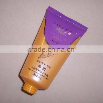 New cosmetic tube 120g pearl orange color hand cream with screw flip top cap