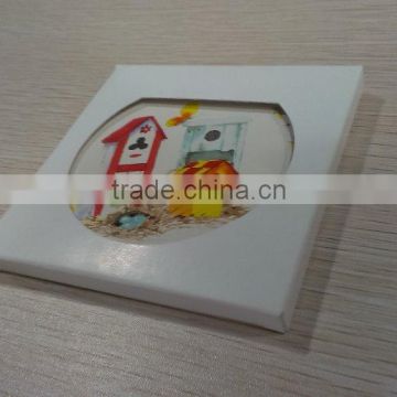 10.3cm absorbent printed round ceramic coaster with cork back single packed