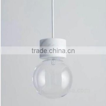 natural pendant lamp with marble light cup for indoor decor