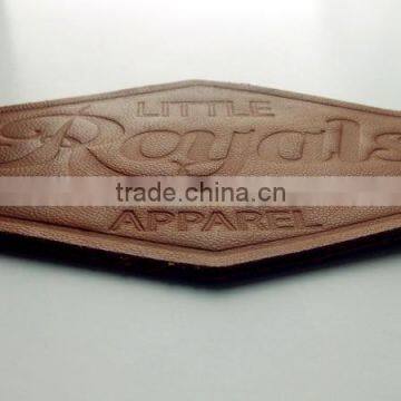 Custom special shape PU heat press leather patch for jeans in china
