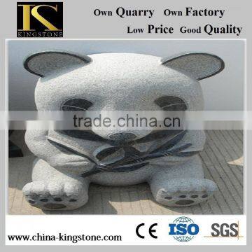 High Quality Dark Grey Granite G654 Panda Animal Statue for Garden