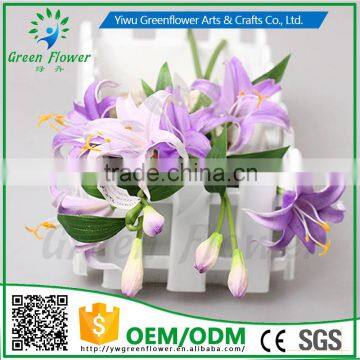 2016 Wholesale Mini Lily Artificial Flowers Real Touch Bouquet Wedding Bridal Home Declarative Flowers photo-4