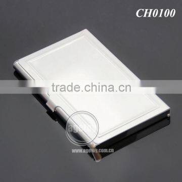 High Quality Pocket Business Card Holder Stainless Steel Plated Silver Concavity Metal Blank Card Case photo-6