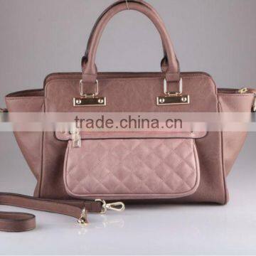2840-2015 Quilted Two Tones Custom Tote Handbag Wholesale China photo-2