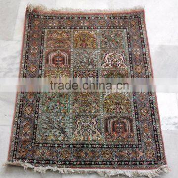 Wholesale beautiful hand knotted rugs handmade pure silk carpet from Jaipur India hamadan design