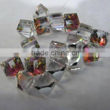 8mm Transparent style assorted colors ice cube crystal glass crystal bead necklac.Applicable to the necklace earrings etc.CGB022