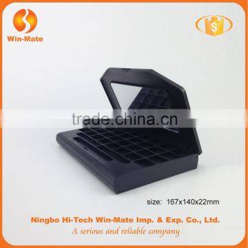 Factory Promotion! 2 Layer Foldable 5 Color Black Large Eyeshadow Palette Box With Mirror photo-3