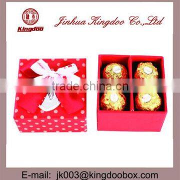 Jinhua Supplier Small Rectangular Handmade Paper Chocolate Gift Box with Ribbon