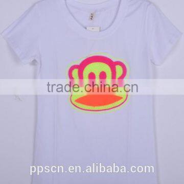 New plain white fashion cheap women basic t shirt