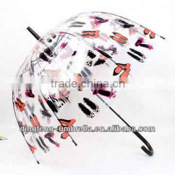 New design popular pvc transparent umbrellas in zhongshan