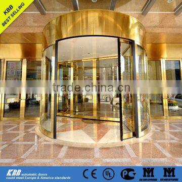 KBB HOTEL entrance 2 wing revolving door, safety glass, aluminium frame, stainless steel surface, CE UL certificate