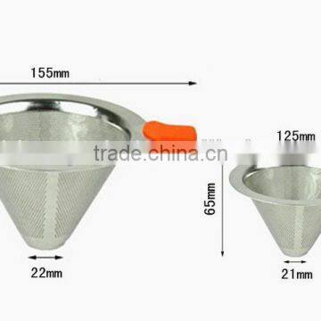 re-usable stainless steel coffee micro filter high quality stainless steel silicone coffee filter