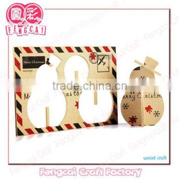 Custom Wooden Greeting card with hollow cut pattern [Factory/OEM service]