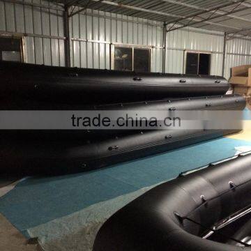 8m Wooden Floor Black Inflatable Boat