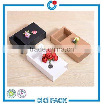 Wholesale gift box CMYK printing handling kraft paper custom black drawer box for tea                        
                                                                                Supplier's Choice