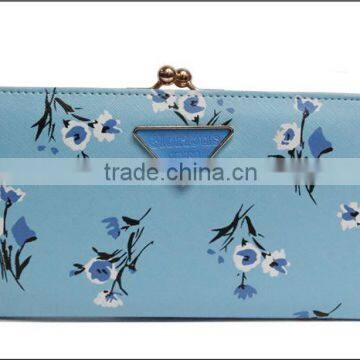 Money Printing Flower Clip Promotional Fashion PU Leather Wallet photo-2