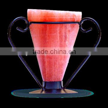 Himalayan Salt T-Light Holders-Cone Shape with Table Metal Stand