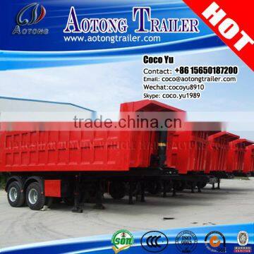 Shandong Juyuan factory ISO9001:2008 Cartification and semi-trailer type gooseneck Tri axles rear tipper trailer truck