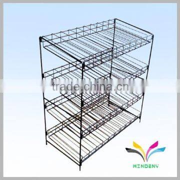 Floor standing simple design durable wire supermarket promotional portable display stand