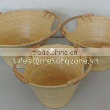 coiled bamboo bowl