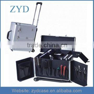 Wholesale Professional Salon Aluminum Rolling Hair Train Case ZYD-HZMhairc001