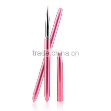 Popular Lovely Pink Mental Pen Holder Nail Brush Nail Art Brush Nail Polish Bottle with Brushes