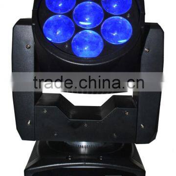 Led Zoom Focus Moving Head Light 7pcs 12W RGBW 4IN1 4-45 beam angle Professional Stage