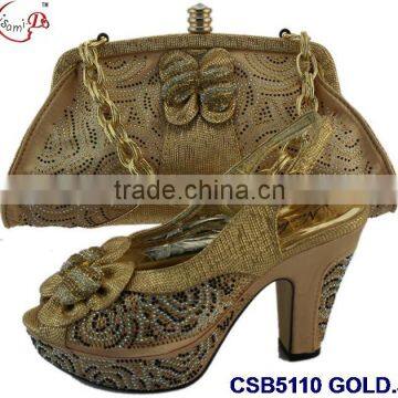 CSB5110 2016 Newest Design Woman Hot Selling Shoes With Matching Bags Crystal Cluth Factory Price Shoes Whole Sale Price photo-3
