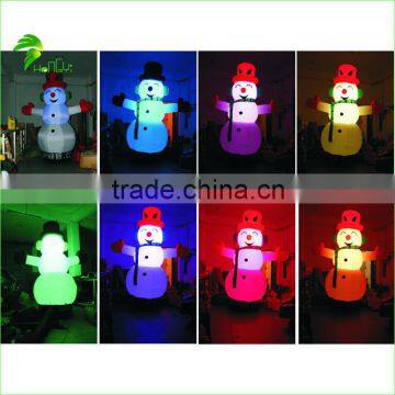 Interesting Lighting Colorful LED Lifelike Inflatable Christmas Decor Snowman