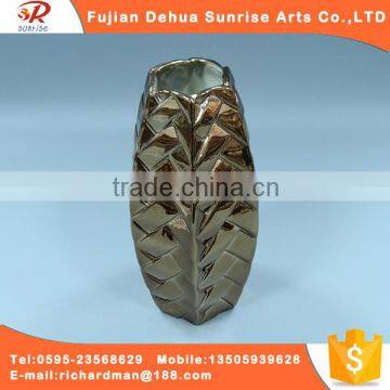 Plating wave style porcelain craft flower vase