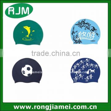 Hot sales! printing silicone swim cap ,funny silicone swimming cap