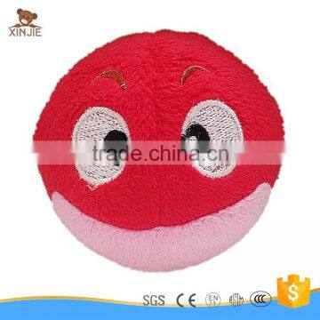 CE standard plush material mini ball toy cheap soft ball toy with embroidery face