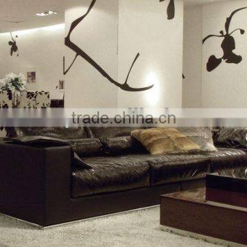 Modern leather 3 seat sofa (D-44D)