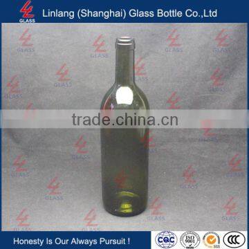 Dark Green Flat Bottom 750ml Red Wine Bottle