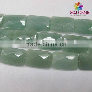 20x30Green Aventurine,faceted rectangle Semi precious stone beads