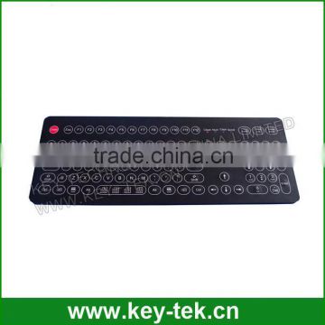 IP68 dynamic rated washable industrial membrane keyboard with integrated numeric keypad