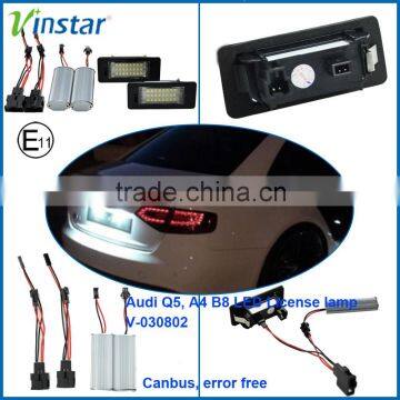 Canbus LED License Plate Lamp Canbus LED Car Tuning Light For Audi Q5 With E-mark E4 CE Certificates photo-2