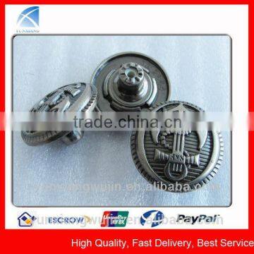 YX2864 Embossed Antique Silver Metal Blazer Jeans Buttons