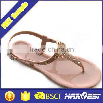 material and pvc upper material woman sandal,upper lady sandal
