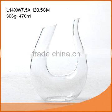 Clear U Shape Unique Crystal Wine Decanter Wholesale 300ml